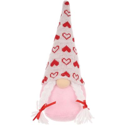 2. GNOME 20CM VALENTINE'S DAY DECORATION GIRL PINK