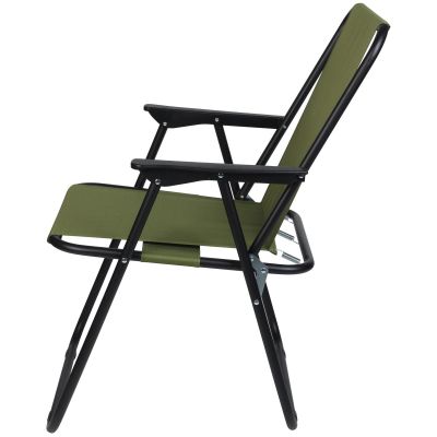 4. CAMPING CHAIR WITH ARMRESTS 52x44x75CM FOLDING GREEN