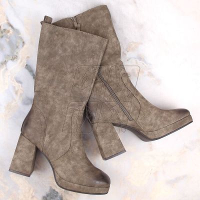 5. Jezzi W JEZ416B khaki insulated ankle boots with elastic band