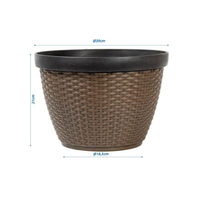 7. PLASTIC RATAN POT, DIA. 30.5 CM SASKA GARDEN