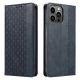 7. Magnet Strap Case Case for iPhone 14 Pro Max Flip Wallet Mini Lanyard Stand Blue