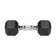 5. HEX 2x7 kg rubber-coated cast iron dumbbells REBEL ACTIVE
