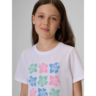 3. Girls' cotton T-shirt 4F 4FJRSS26TTSHF3982-11S