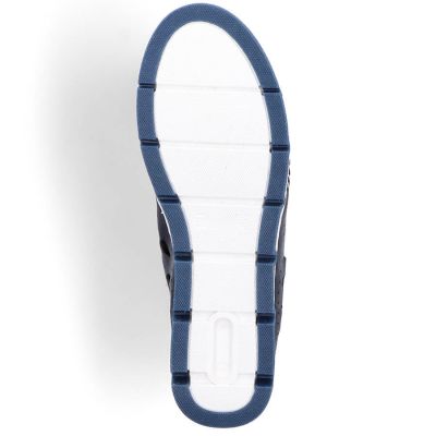 7. Rieker W RKR652 navy blue openwork leather shoes