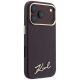 4. Karl Lagerfeld Saffiano Small Script Metal Logo MagSafe case for iPhone 17 Pro / 18 Pro - burgundy