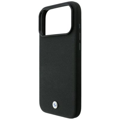 6. BMW Kevlar Metal Logo MagSafe Case for iPhone 18 Pro / 17 Pro - Black