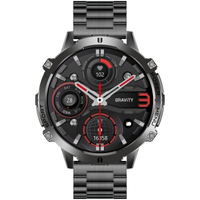 4. Smartwatch Gravity Black Strap + Bracelet GT42-5