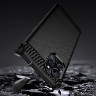 4. Carbon Case for Realme 10 5G / Realme 9i 5G Flexible Silicone Carbon Cover Black