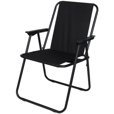 CAMPING CHAIR WITH ARMRESTS 52x44x75CM FOLDING BLACK