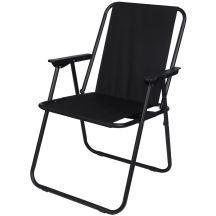 CAMPING CHAIR WITH ARMRESTS 52x44x75CM FOLDING BLACK
