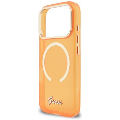 6. Guess IML Script Metal MagSafe Case for iPhone 17 Pro Max - Orange