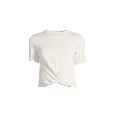 5. CASALL Delight Short Wrap Tee white