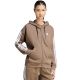 Women's adidas Essentials 3-Stripes Full-Zip Fleece Hoodie Light Brown KF6273
