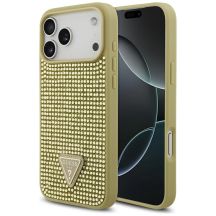 Guess Rhinestone Triangle Logo Case for iPhone 17 Pro Max - Gold