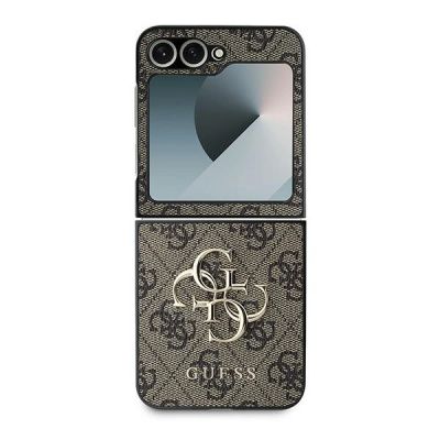 2. Guess Leather 4G Metal Logo Case for Samsung Galaxy Z Flip 6 - Brown