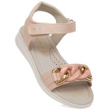 Vinceza Jr JAN193B sandals with a velcro chain, pink
