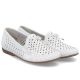 3. Women's leather moccasins, openwork, lightweight, comfortable, white, Rieker L6352-80