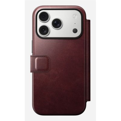 4. NOMAD Modern Leather Folio - MagSafe-compatible leather case for iPhone 17 Pro, Horween leather (burgundy)