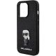 6. Karl Lagerfeld Glitter Ikonik Logo Metal Logo Case for iPhone 15 Pro Max - Black