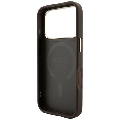 7. Guess Embossed 4G Classic MagSafe Case for iPhone 17 Pro / 18 Pro - Brown