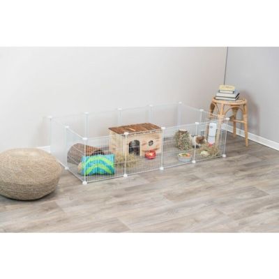 5. Indoor run, for guinea pigs/rabbits, white, 140 x 35 x 70 cm