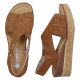 5. Comfortable women's wedge sandals, brown, Rieker 63782-24