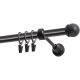 Single Curtain Rod Ø 19 mm, Black, 480 cm, MAX Finial, with Rings, KOWALSKI