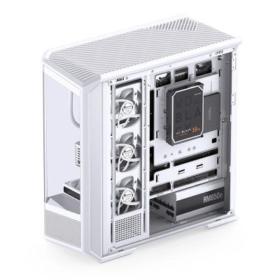 10. Jonsbo D400 PC Case, Midi Tower, ATX, Tempered Glass - White