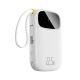 2. Baseus EnerFill FC31 20000mAh 22.5W Powerbank with Digital Display and 2 Built-in Cables (USB-C + Lightning) - White
