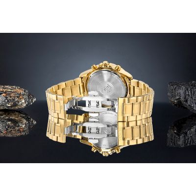 6. Men's Watch Giewont Chronograph Sapphire Gold Black GW9460-B4