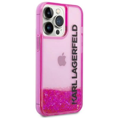4. Karl Lagerfeld Liquid Glitter Elong Case for iPhone 14 Pro - Pink