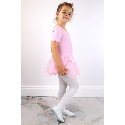 11. Jr Nazo Leather Dance Ballet Shoes with Elastic Bands White