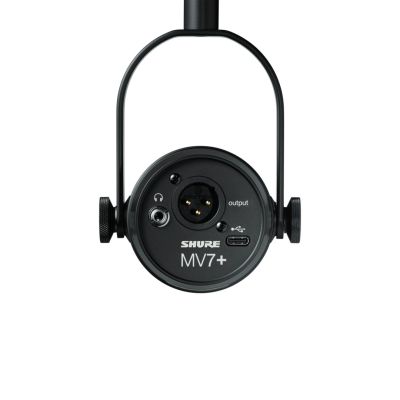 3. Shure MV7+-K-BNDL - Voice-Over/Vocal Microphone with XLR/USB-C Connector, Black + GATOR Desktop Stand