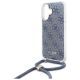 5. Guess Crossbody Cord 4G Print Case with Lanyard for iPhone 16 - Blue