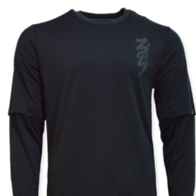 3. Air Jordan Zion Longsleeve Shooting Shirt Black/Dk Smoke Grey/Dk Smoke Gray - DJ5871-010