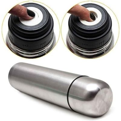 18. 1000ML TRAVEL THERMOS WITH 2 CUPS SILVER
