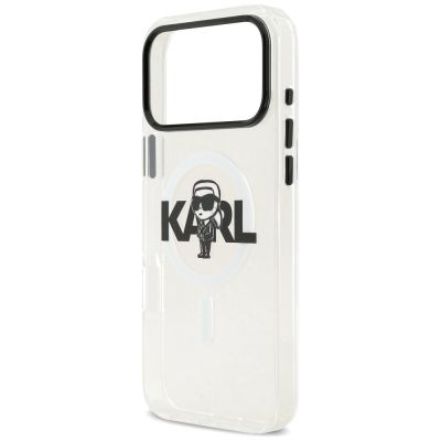6. Karl Lagerfeld IML Karl Sketch Logo MagSafe Case for iPhone 17 Pro Max - Transparent