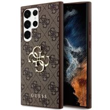 Guess 4G Big Metal Logo Case for Samsung Galaxy S24 Ultra - Brown