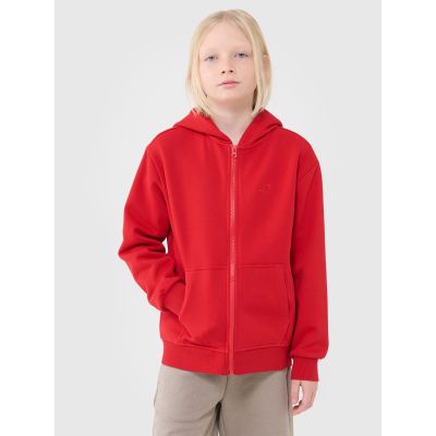 Boys' sweatshirt with a hood, zip-up, 4F 4FJWSS25TSWSM1851-62S