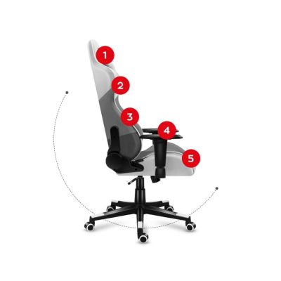 28. Huzaro Force 6.2 White Mesh Gaming Chair