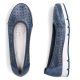 5. Rieker L3065-14 women's comfortable openwork blue ballet flats