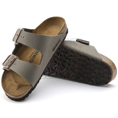 2. Birkenstock Arizona Birko-Flor Nubuck Stone regular women's/men's flip-flops wide gray (0151211)