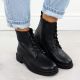 12. Sergio Leone BT25172-S Women’s Black Insulated Leather Worker Boots