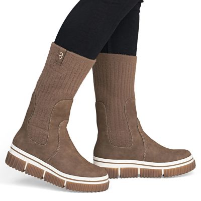 14. Brown women's ankle boots with a sock, Rieker Y6350-24