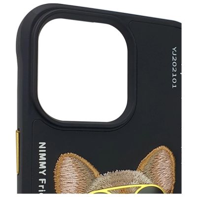 3. Nimmy Glasses Cool Dog Case for iPhone 15 Pro - Black