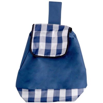 4. TROLLEY SHOPPING BAG ON WHEELS WITH FRAME 31L BLUE WHITE