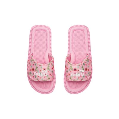 10. Kubota Velcro Flip Flops Multicolor Floral Pink K25SS-100-001-28-1