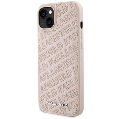 2. Karl Lagerfeld Quilted K Pattern case for iPhone 15 Plus / 14 Plus - pink