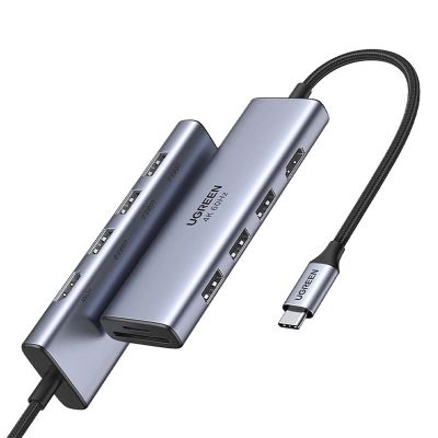 2. Ugreen multi-functional HUB USB Type C - 3x USB 3.2 Gen 1 / HDMI 4K 60Hz / SD and TF card reader gray (60383 CM511)