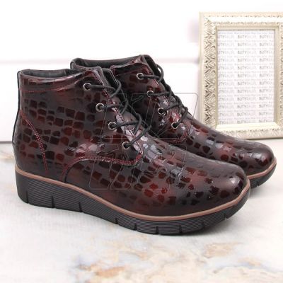 6. Filippo W PAW376B burgundy insulated leather wedge boots